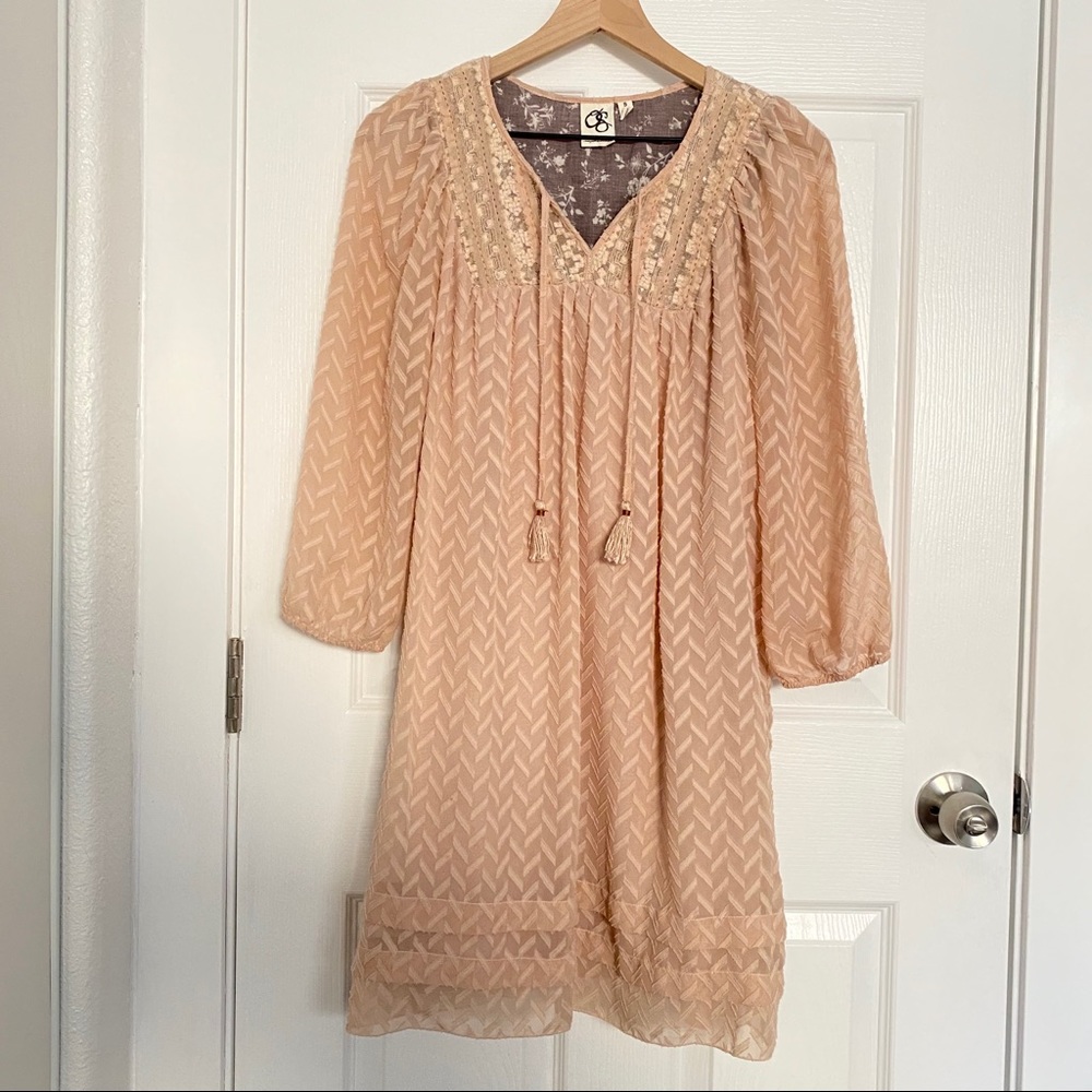 Anthropologie Anwen Peasant Dress Pink Rose - Picture 2 of 8